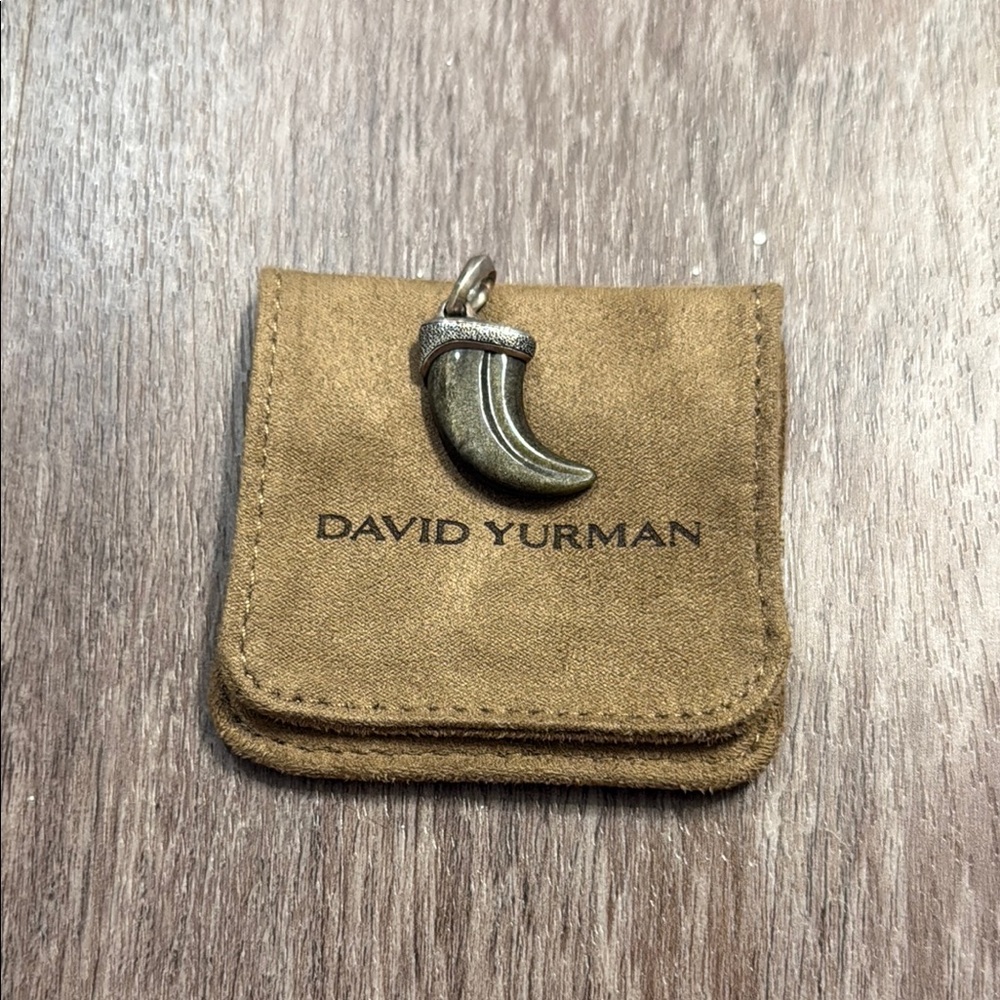 David Yurman Sterling Silver Stone Claw Amulet with Golden Obsidian